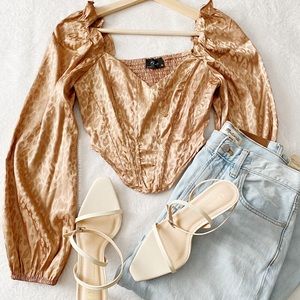 Satin Leopard Print Corset Top